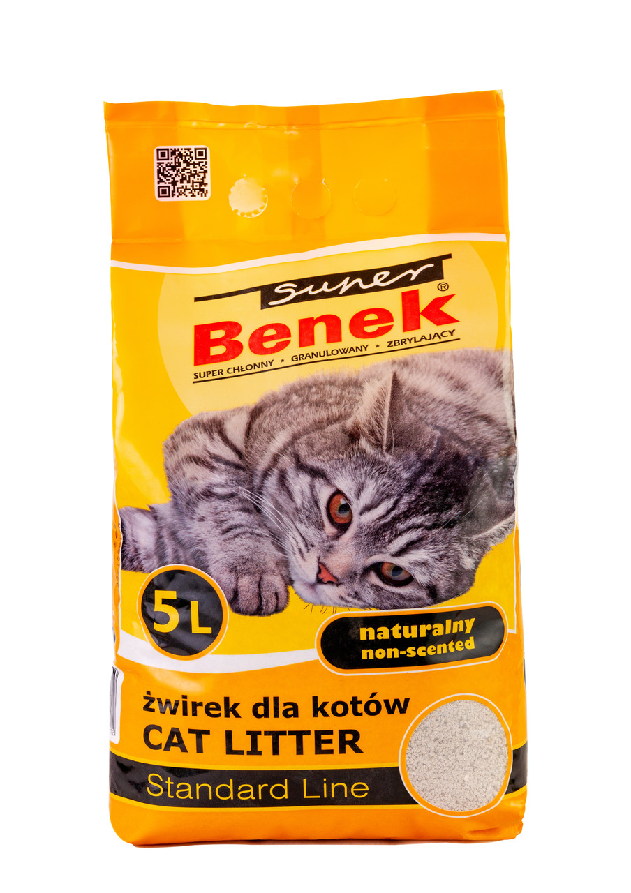 Наполнитель бентонитовый для кошачьих туалетов Super Benek Натуральный 5 л (7010012)