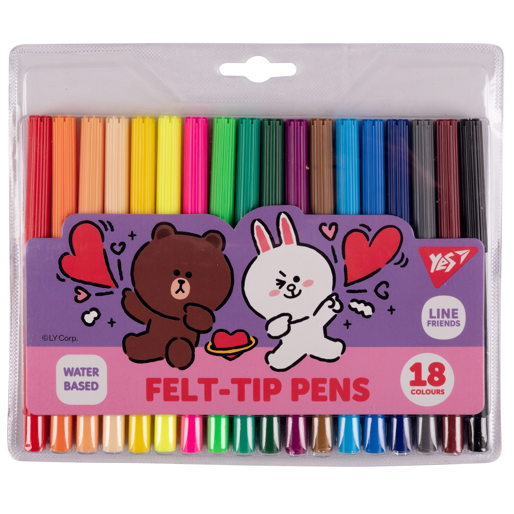 Фломастеры YES Line Friends 18 цветов (650551)