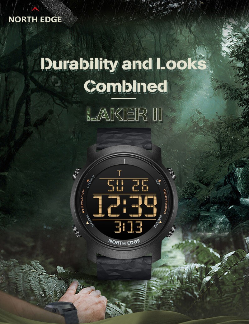 Часы мужские тактические North Edge Laker 2 Черный (d0f62a98)