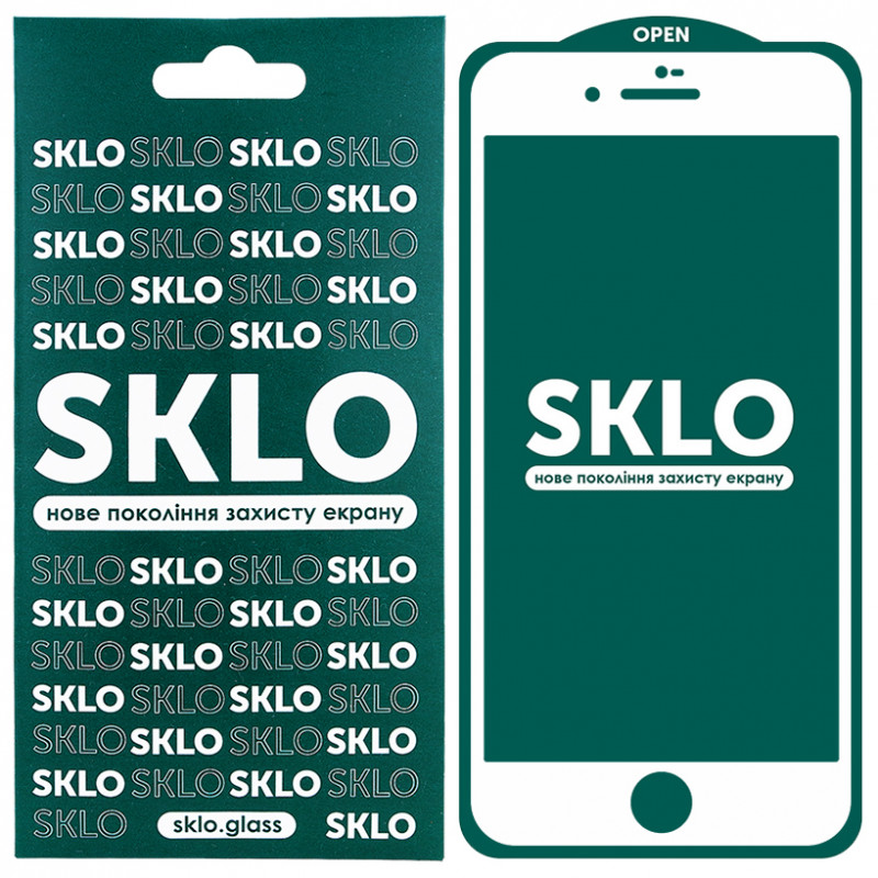 Захисне скло SKLO 5D full glue для iPhone SE 2020 Білий 883318