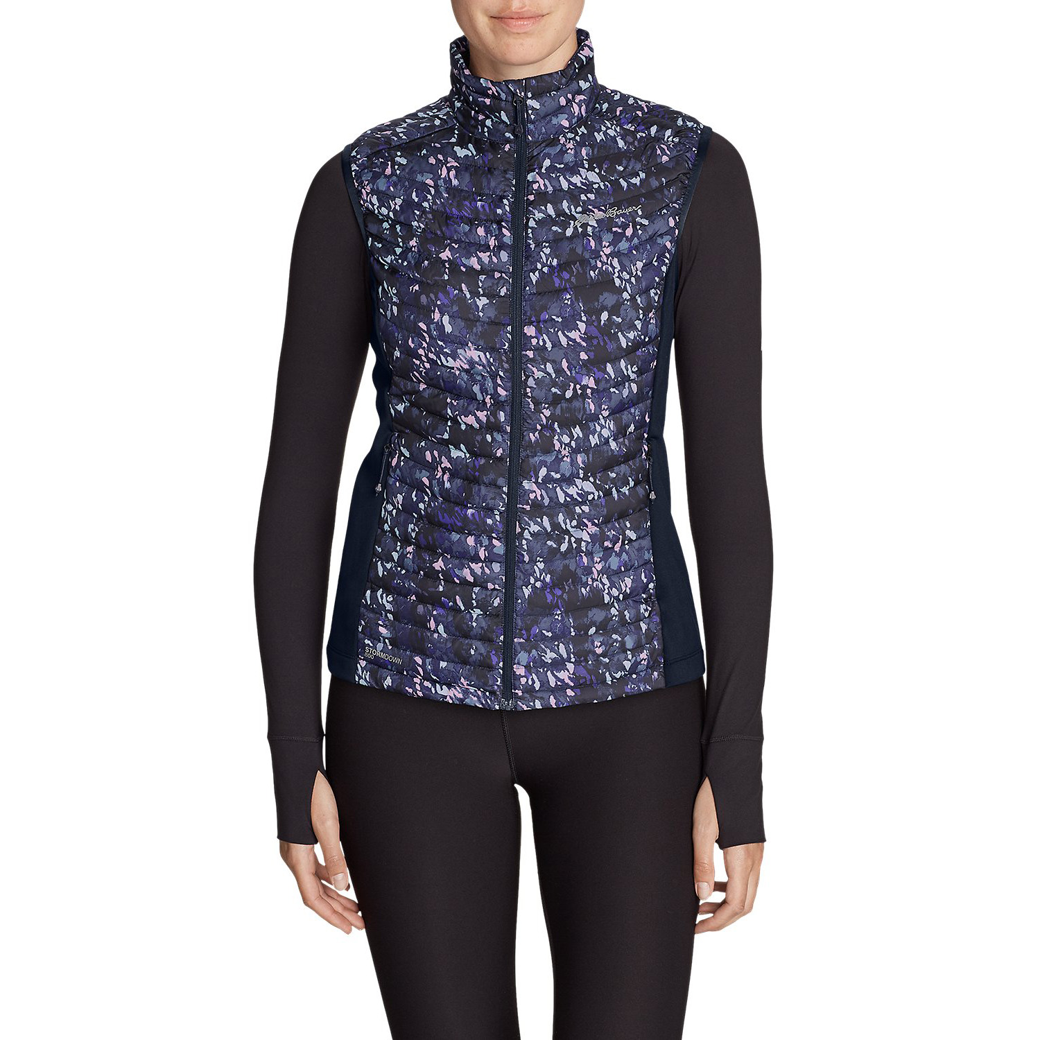 Жилет Eddie Bauer Womens MicroTherm StormDown Vest DEEP TEAL L Чорний із синім (1068DTL-L)