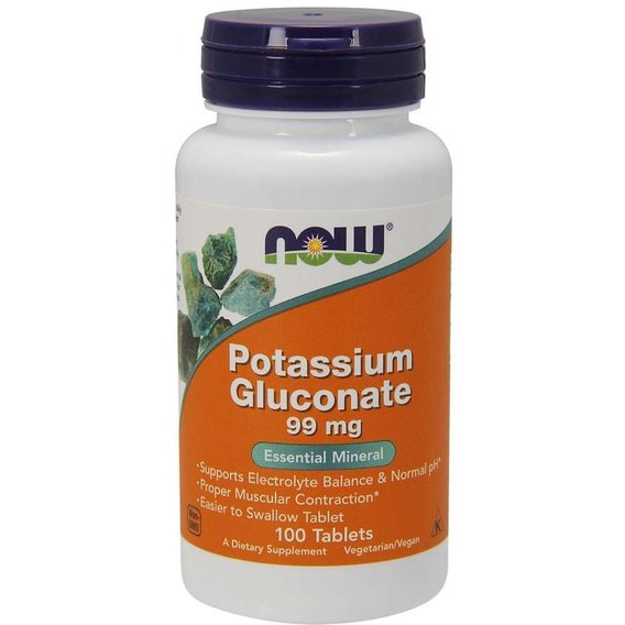 Микроэлемент Калий NOW Foods Potassium Gluconate 99 mg 100 Tabs