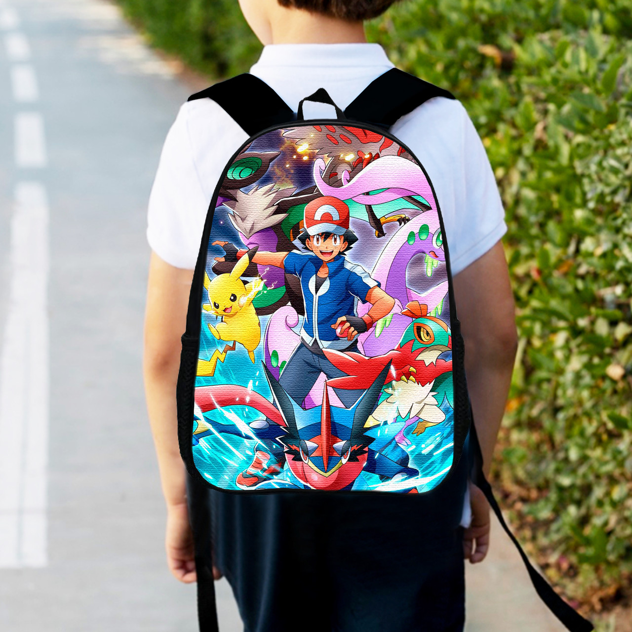 Дитячий рюкзак з принтом Pokemon, 34×27×13 см, водонепроникний, різнокольоровий