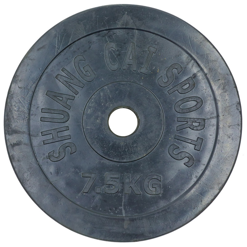 Млинці диски гумові SHUANG CAI SPORTS TA-1803-7_5B 7,5кг Чорний