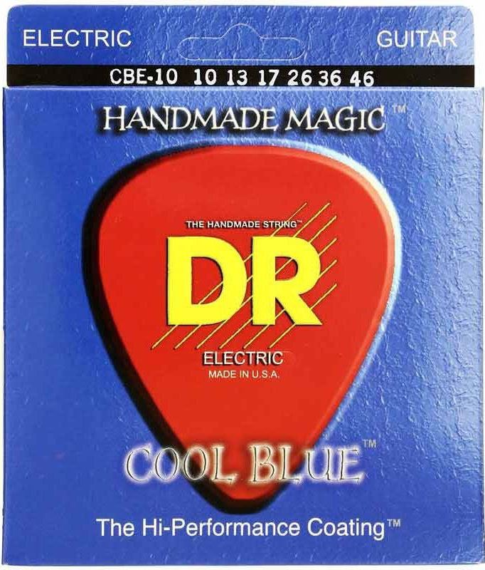 Струни для електрогітари 6 шт DR CBE-10 Cool Blue Medium Coated Electric Guitar Strings 10/46