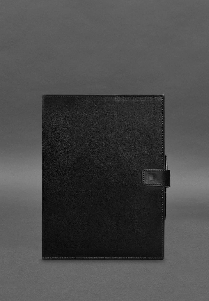 Кожаный блокнот А4 (софт-бук) 9.2 черный краст BlankNote