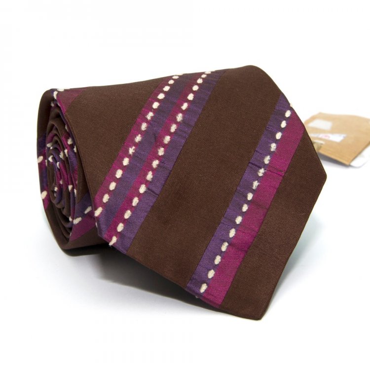 Краватка Romeo Gigli в смужку коричнева ZN-1838
