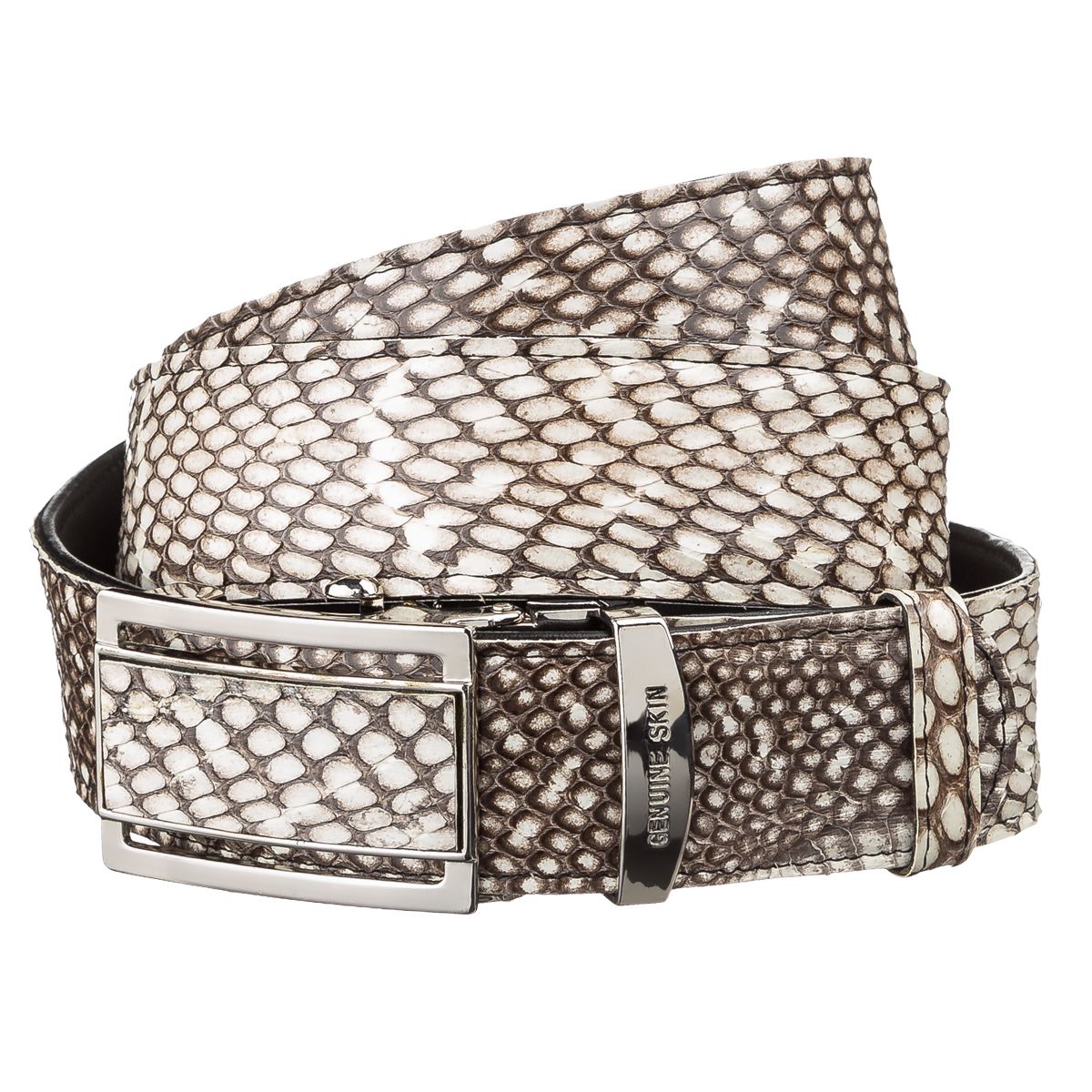 Ремінь-автомат SNAKE LEATHER 18167 з натуральної шкіри кобри Білий, Білий