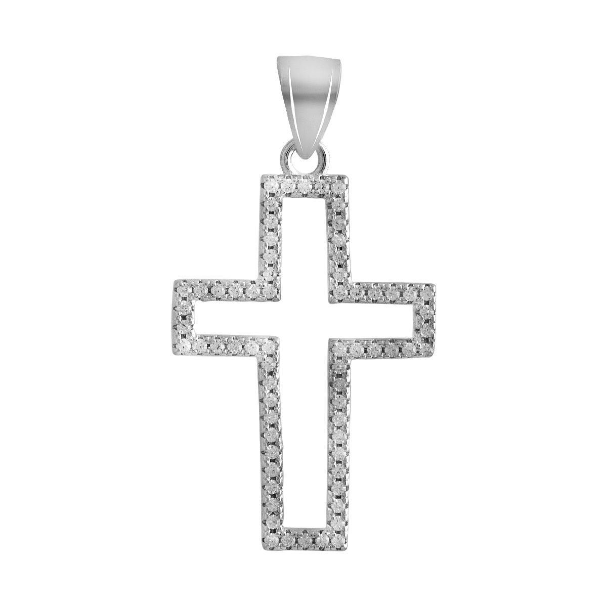 Серебряный крестик SilverBreeze с фианитами (2136477)