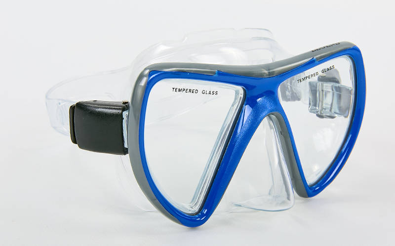 Маска для плавання planeta-sport у пластиковому боксі Legend M269-PVC Синій-сірий
