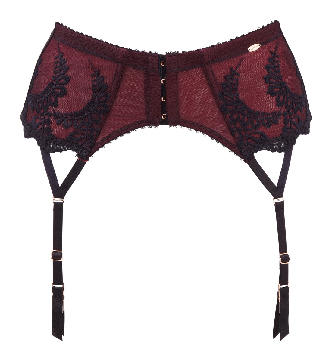 Пояс для панчох Gossard Embroidery-VIP 14102 XS Black/Ruby (ZIK0000013039)