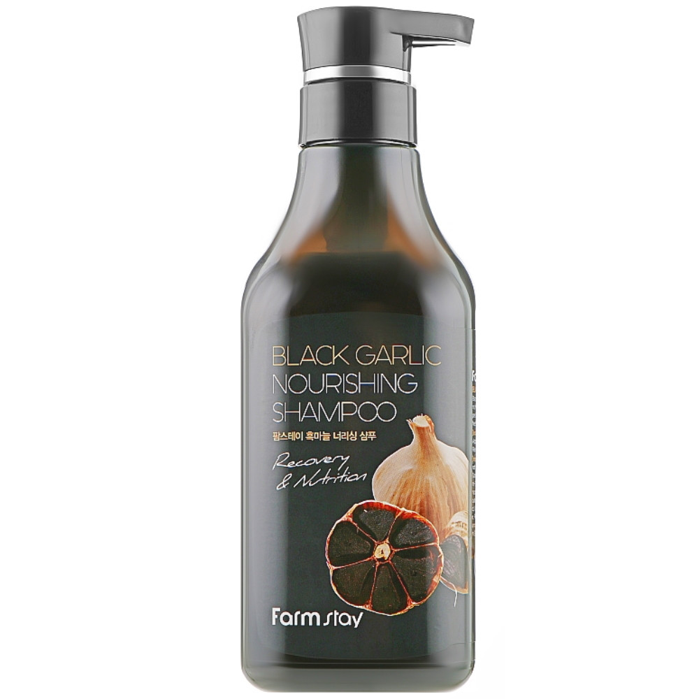 Укрепляющий шампунь для волос с экстрактом черного чеснока Farmstay Black Garlic Nourishing Shampoo 530 мл (8809034583617)