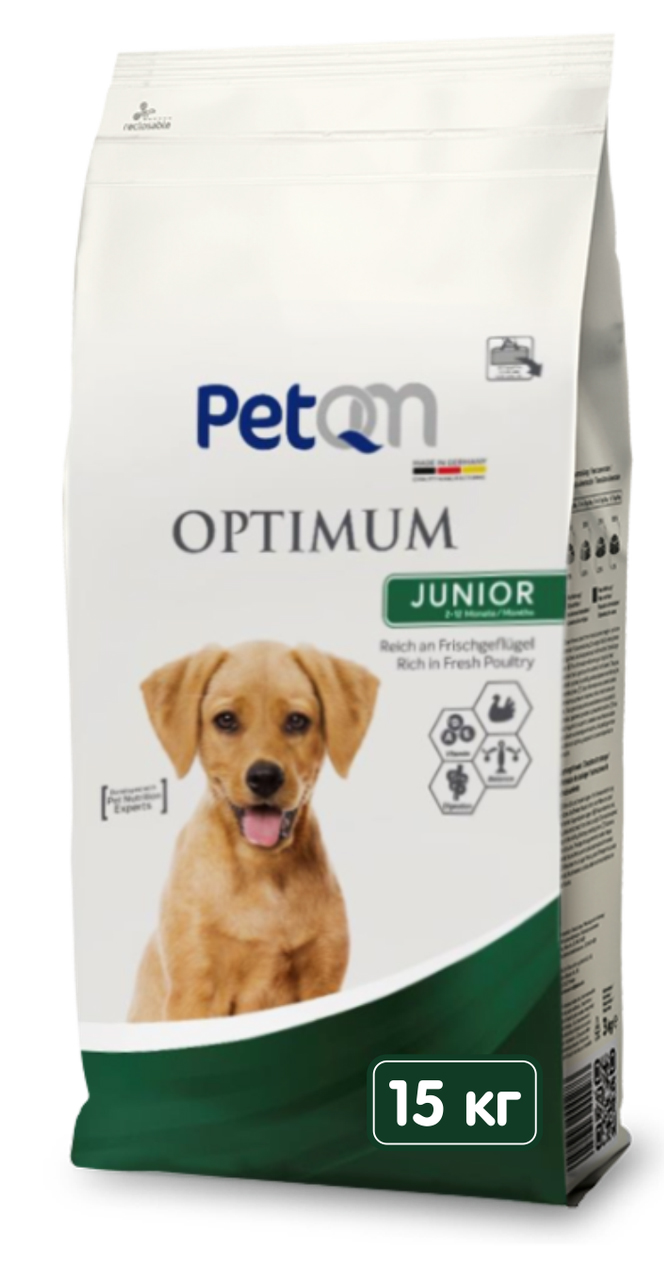 Сухий корм зі свіжою птицею для собак PetQM Dogs Optimum Junior 15 кг (701515)