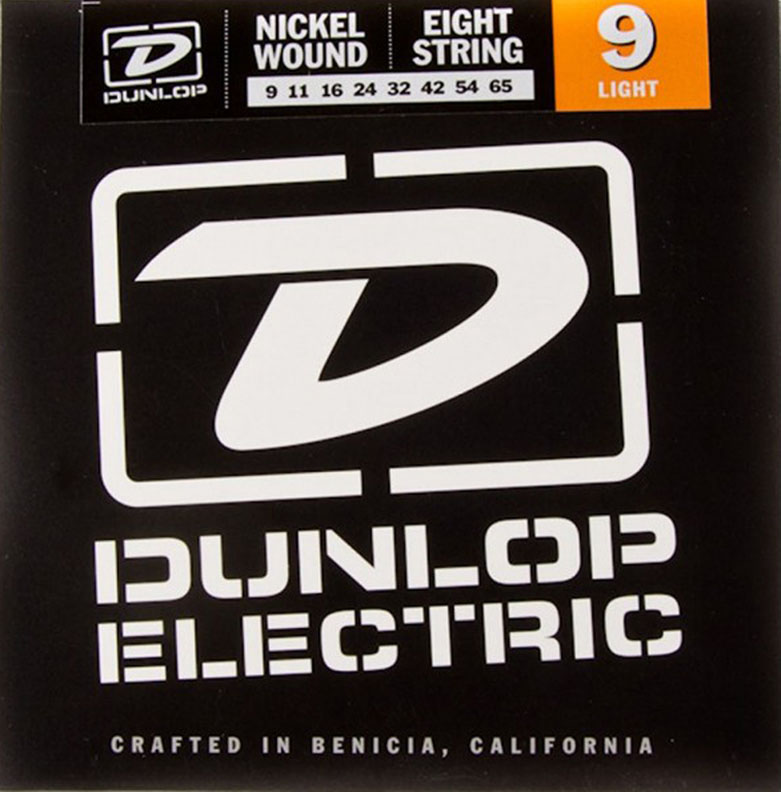 Струны для электрогитары Dunlop DEN0965 Extra Light Nickel Plated Steel Electric Guitar 8 Strings 09/65