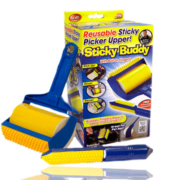 Липкий валик щітка Sticky Buddy Yellow для чищення будинку та одягу Blue (do070-hbr)