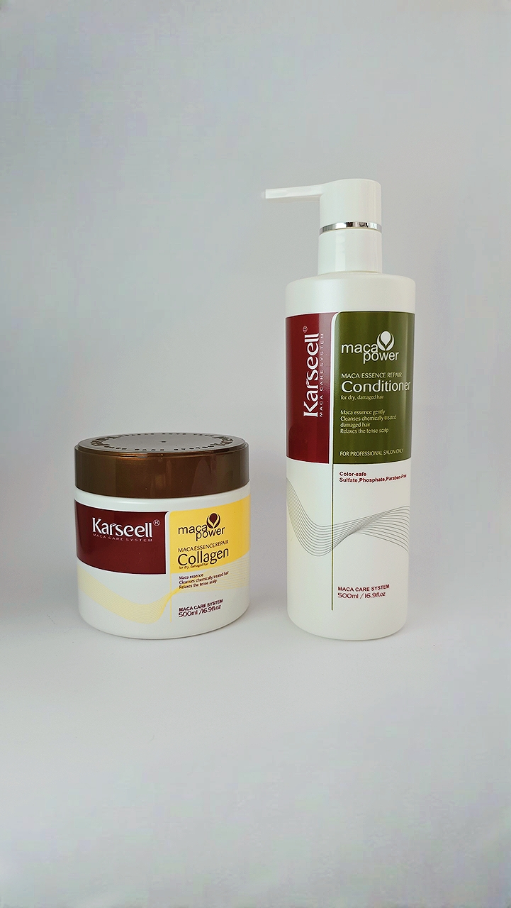 Набор для глубокого питания с липидной реконструкцией Karseell Maca Collagen Repair Conditioner 1 л (MaskKomd)