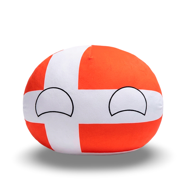 Брелок-іграшка Bioworld Countryballs Данія, м'який плюш, 10 см, різнокольоровий