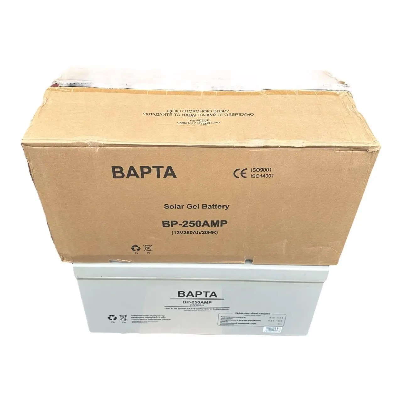 Гелевый аккумулятор BAPTA BP-250AMP для резервного питания 12 В 250 Ач Белый (2104618396)
