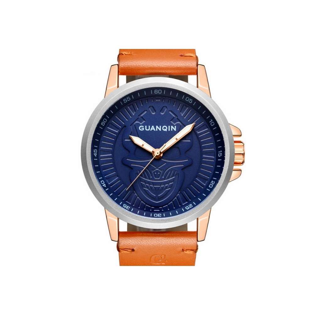 Часы мужские GUANQIN GS19077 CL Silver-blue-brown (GS19077SBlBr)