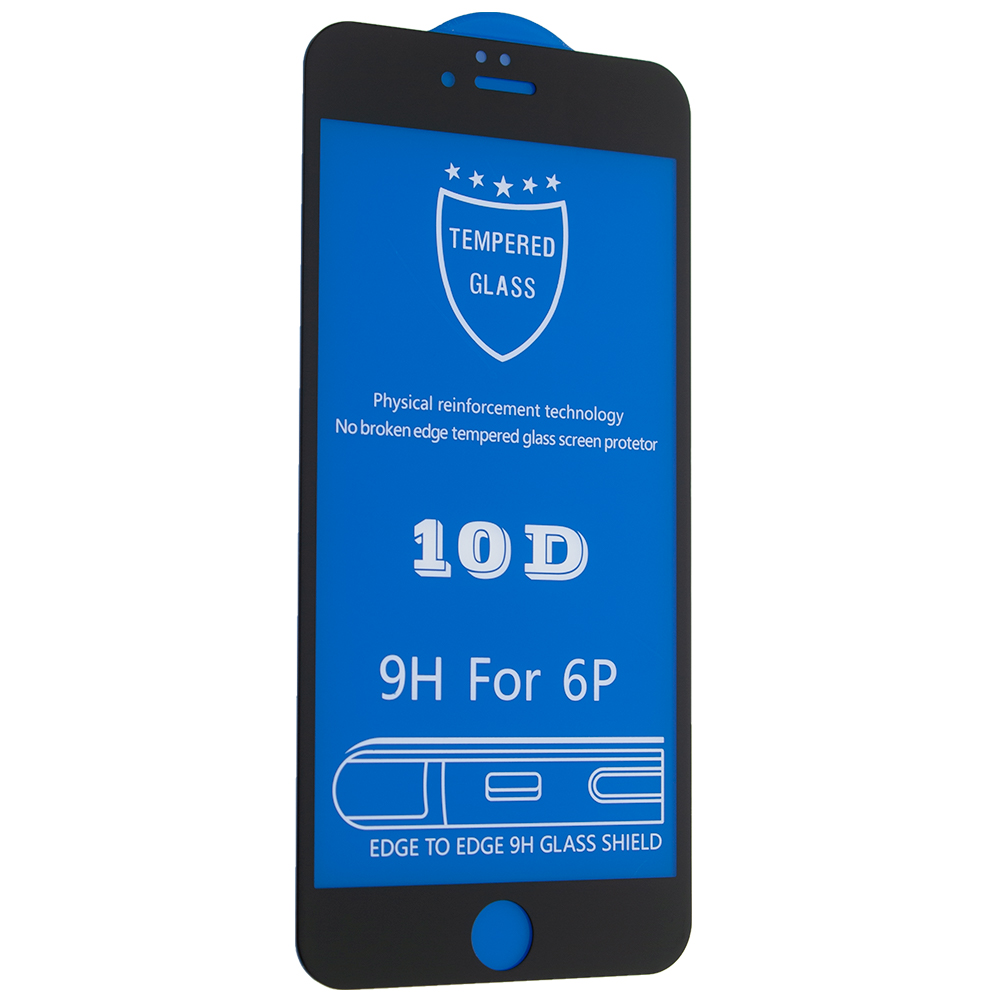 Защитное стекло 10D 9H для Apple iPhone 6 Plus/ iPhone 6S Plus Black (00003635)