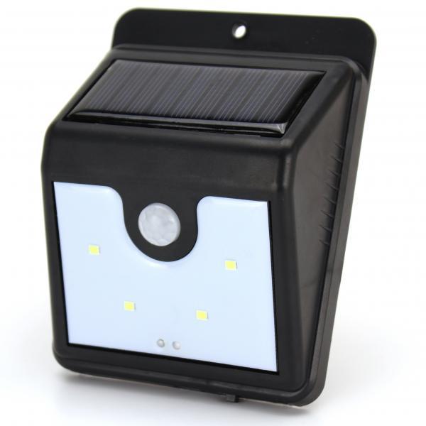 Світильник Ever Brite 4 smd настінний вуличний з датчиком руху та сонячною панеллю Чорний (hub_np2_1170)