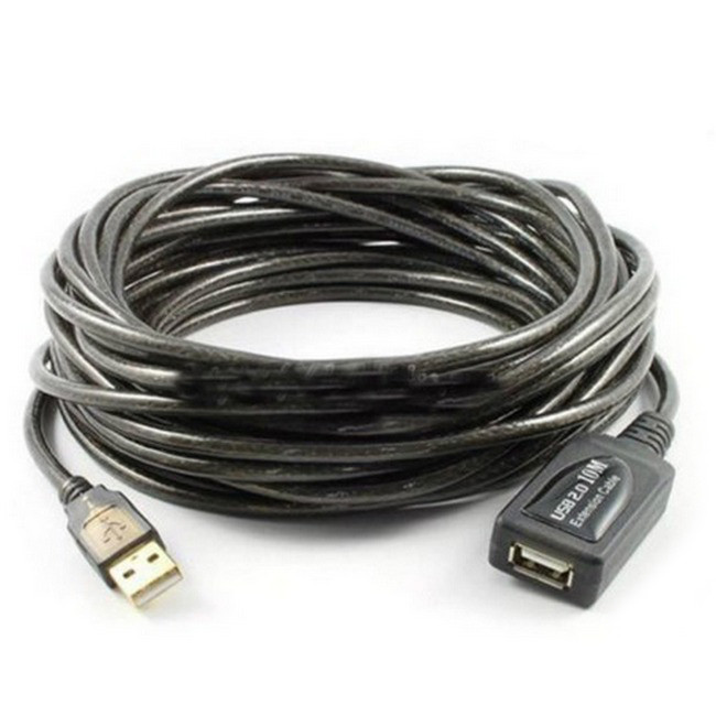 Удлинитель Спартак USB 2.0 активный репитер кабель AM-AF 10 м Black N