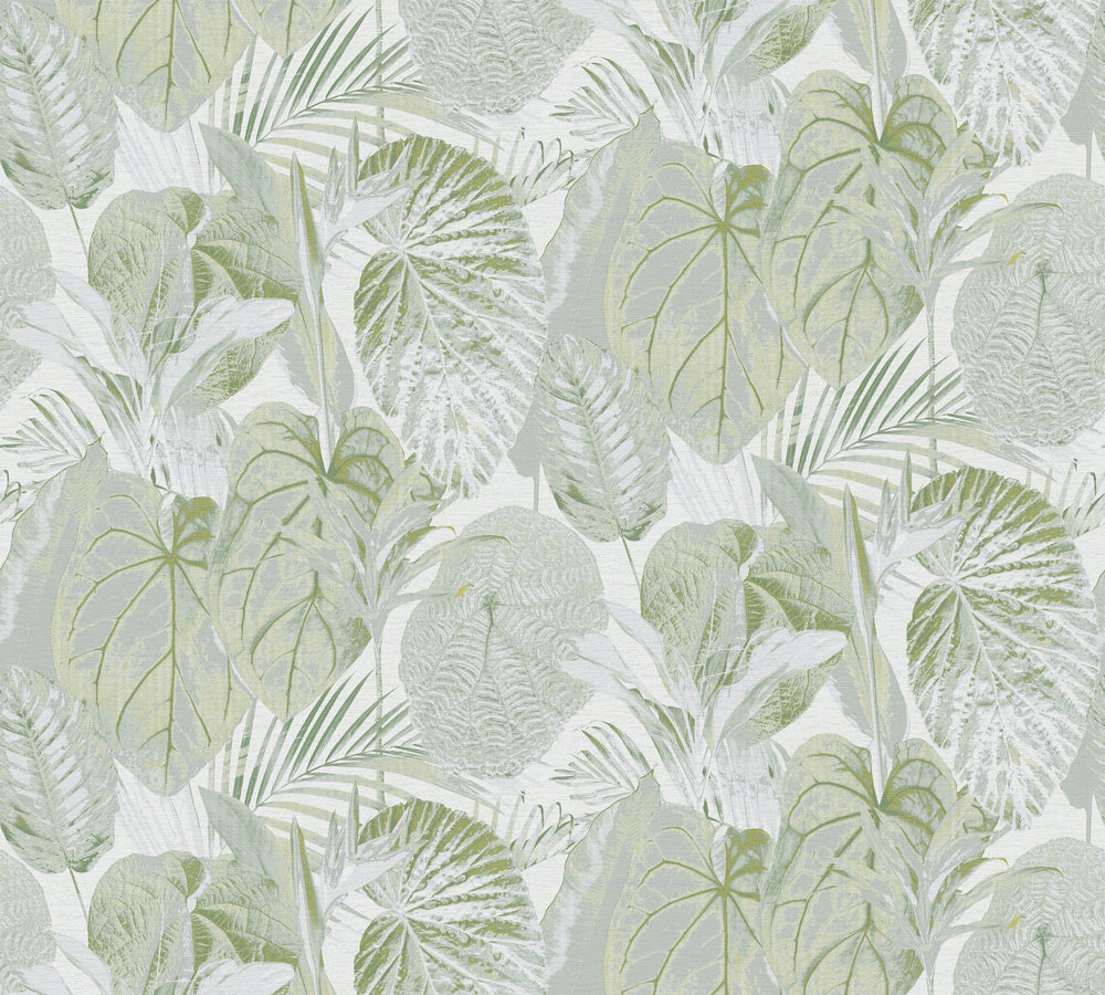 Виниловые обои на флизелиновой основе A.S. Creation Royal Botanic 39409-2 Зеленый
