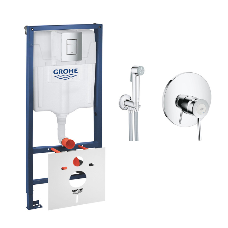 Комплект Grohe Інсталяція Rapid Sl 38772001 + Набір Для Гігієнічного Душа Зі Змішувачем Bauclassic 2904800S