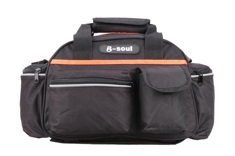 Велосумка B-Soul BC-BG163 на багажник Черный/Оранжевый (BIB-050)