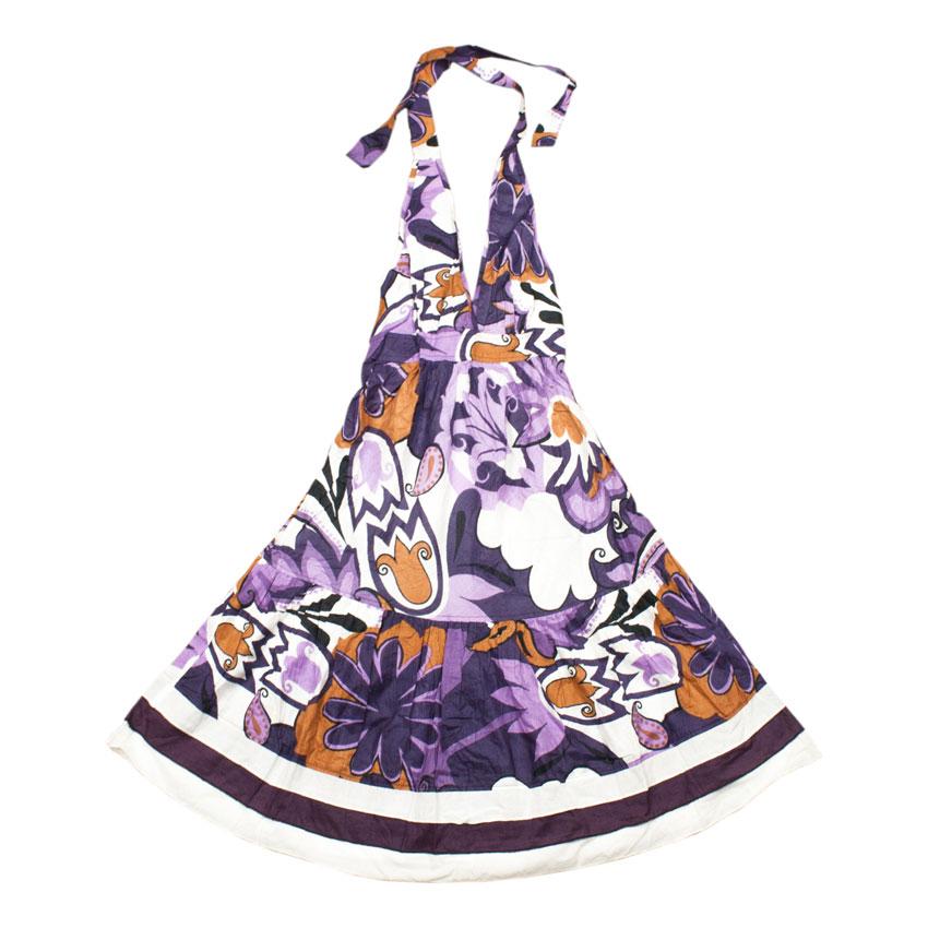 Платье Летнее Karma Carmina Коттон c оборкой Размер S Оттенки Фиолетового Растительный принт (20760)