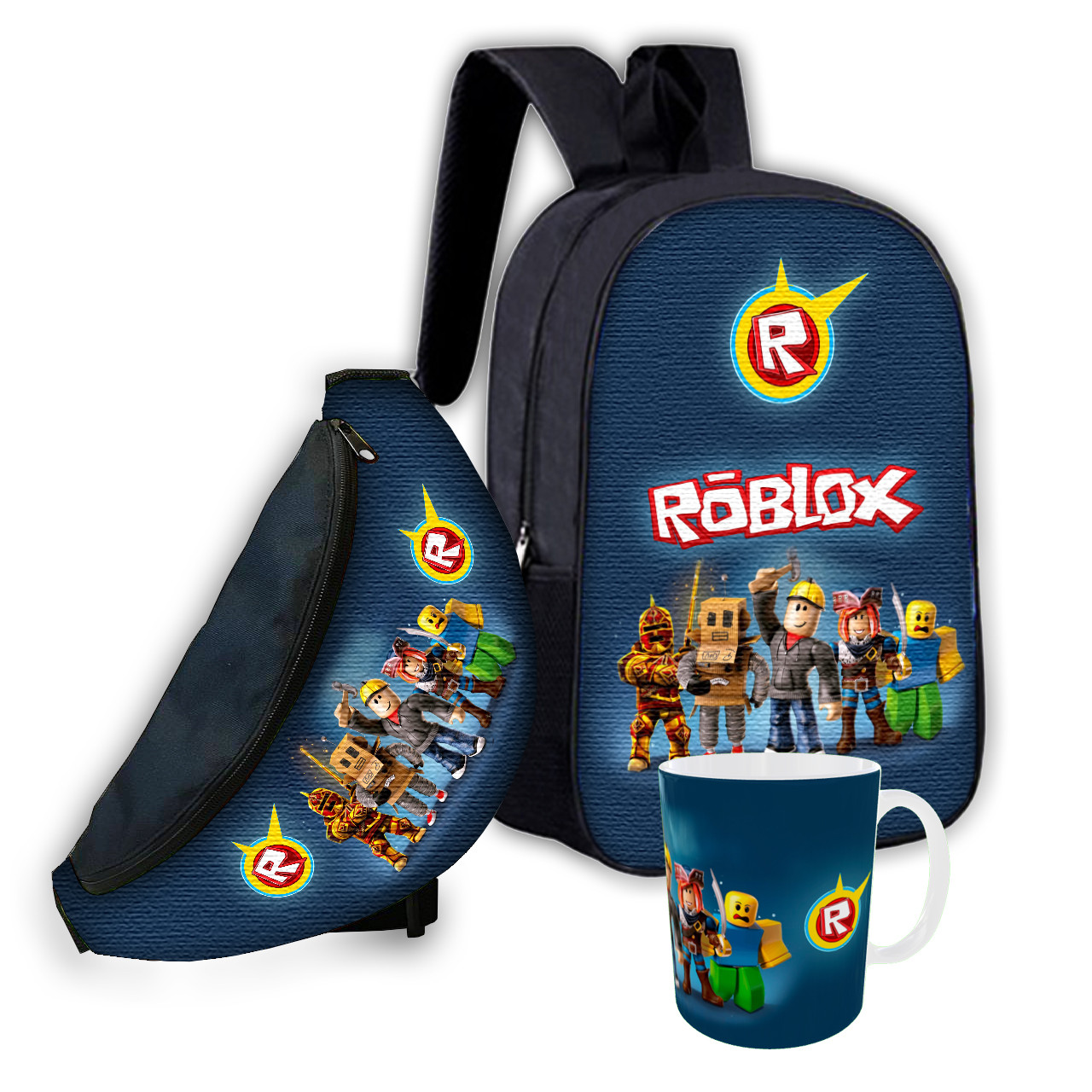 Дитячий набір Roblox: рюкзак, сумка-бананка та кухоль 330 мл, 3 предмети