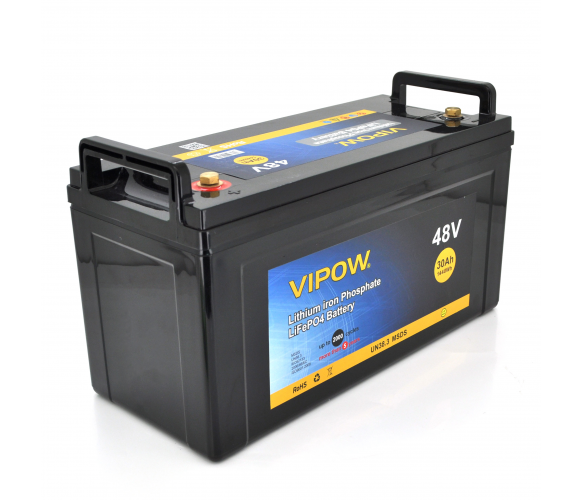 Аккумуляторная батарея Vipow LiFePO4 51.2V 30Ah со встроенной ВМS платой 40A 48V