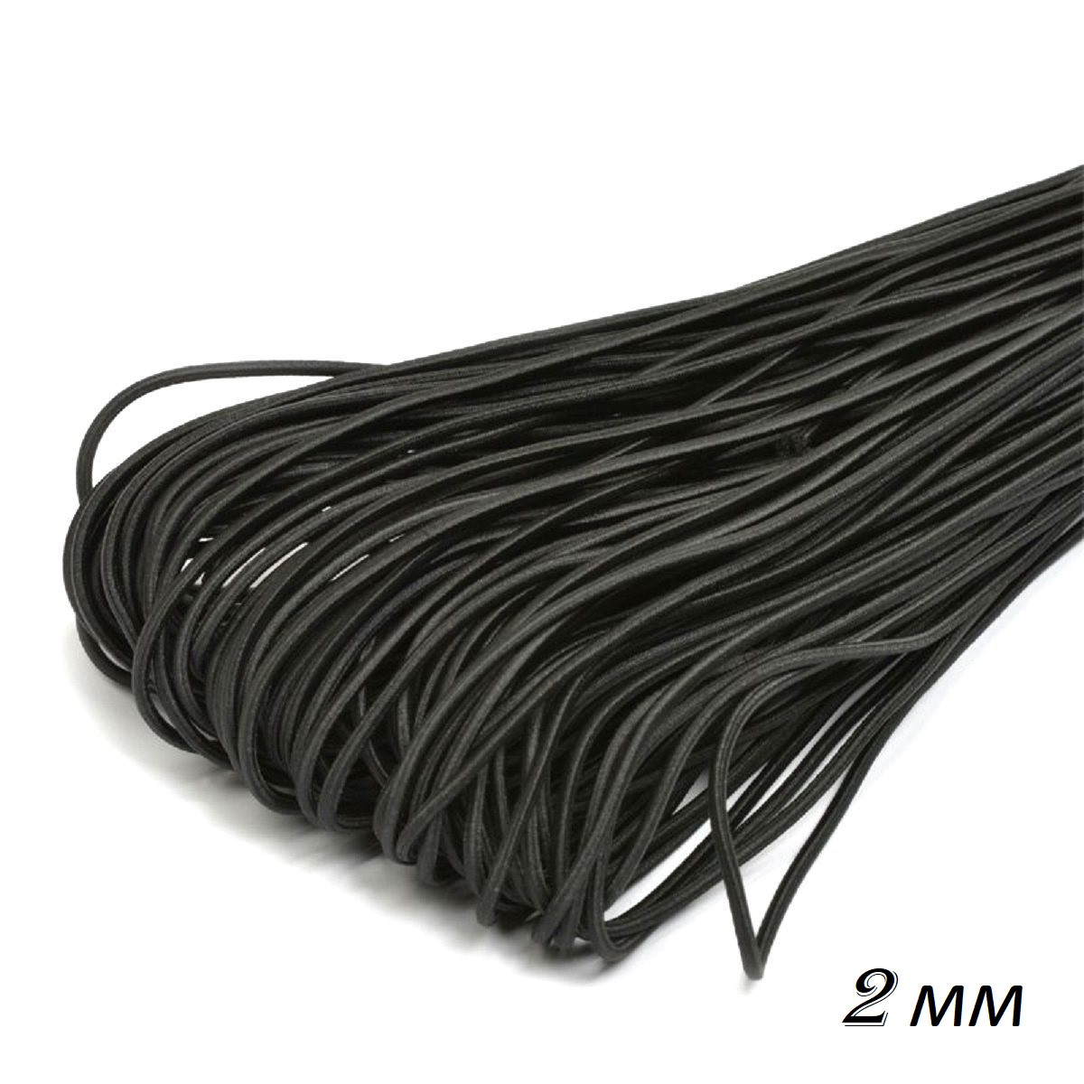Шнурок-резинка Luxyart 2 мм 100 м Черный (Р2-101)
