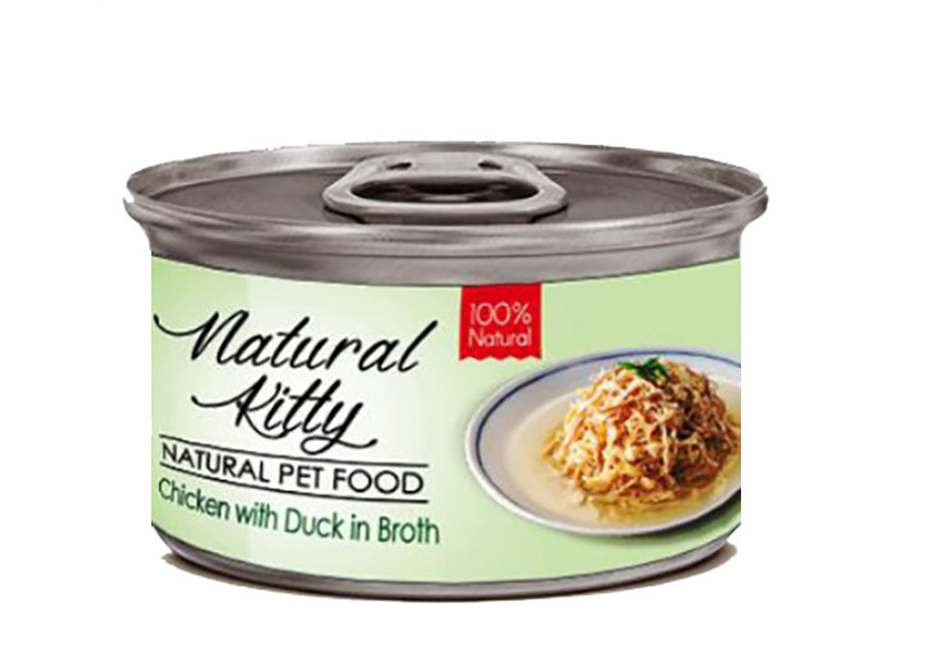 Влажный дополнительный корм для кошек Pettric Natural Kitty Broth Series Курица с уткой 80 г (CHT20032)