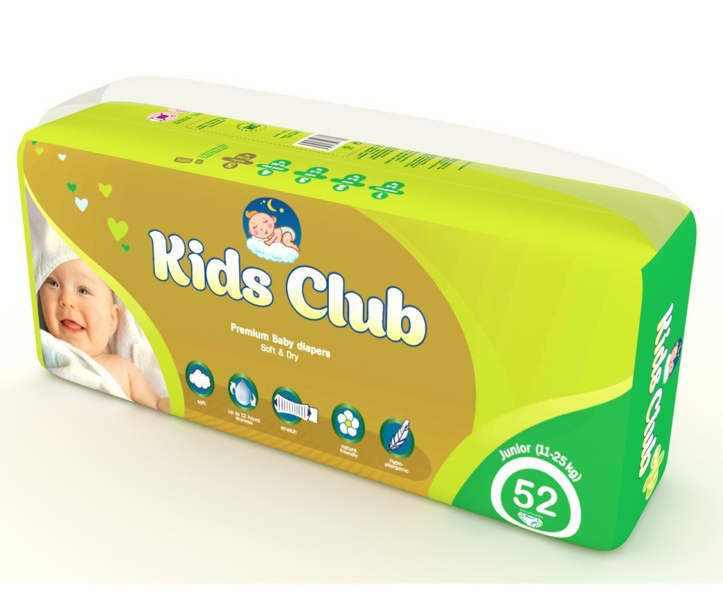 Детские подгузники Kids Club 5 Junior 11-25 кг 52 шт