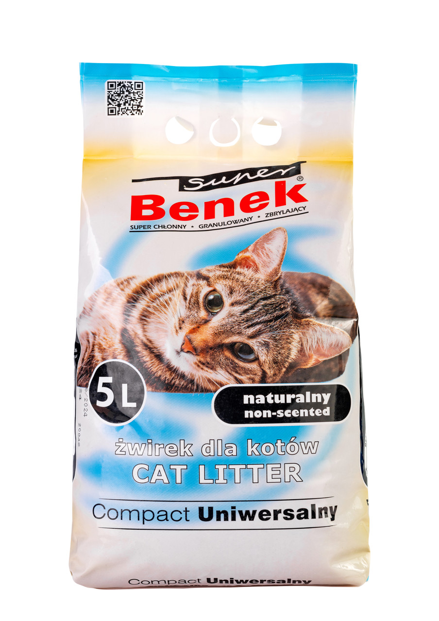 Наполнитель бентонитовый для кошачьих туалетов Super Benek Универсальный Компакт 5 л (7010104)