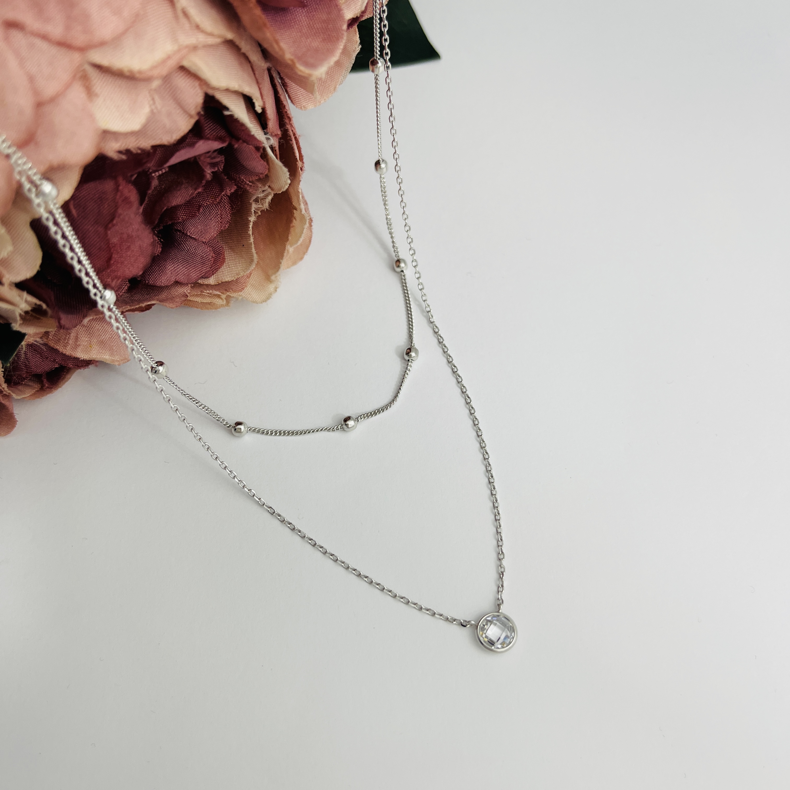 Серебряное колье SilverBreeze с фианитами (2102625) 400-450