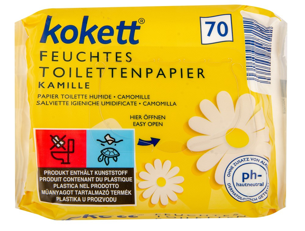 Влажная туалетная бумага-салфетки Kokett Kamille 70 шт