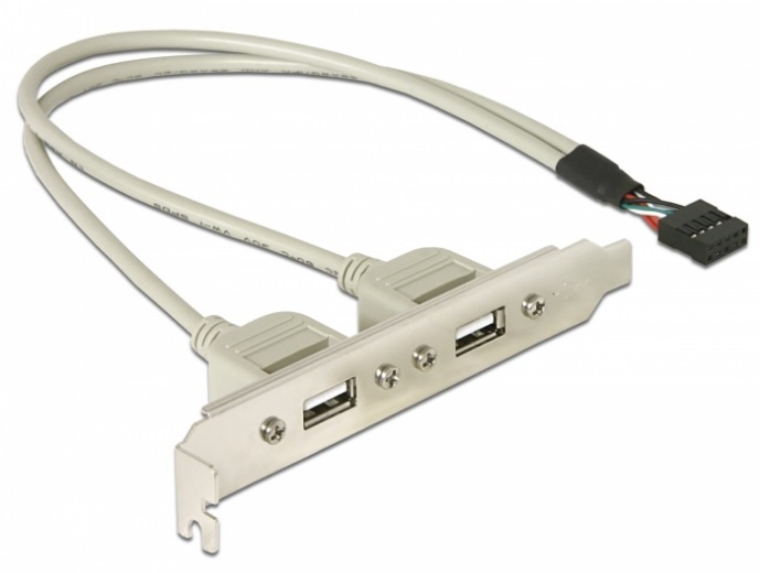 Планка корпусна Lancom USB2.0 Ax2-PinHeader 0.30 Slot Bracket Сірий (78.01.4334)