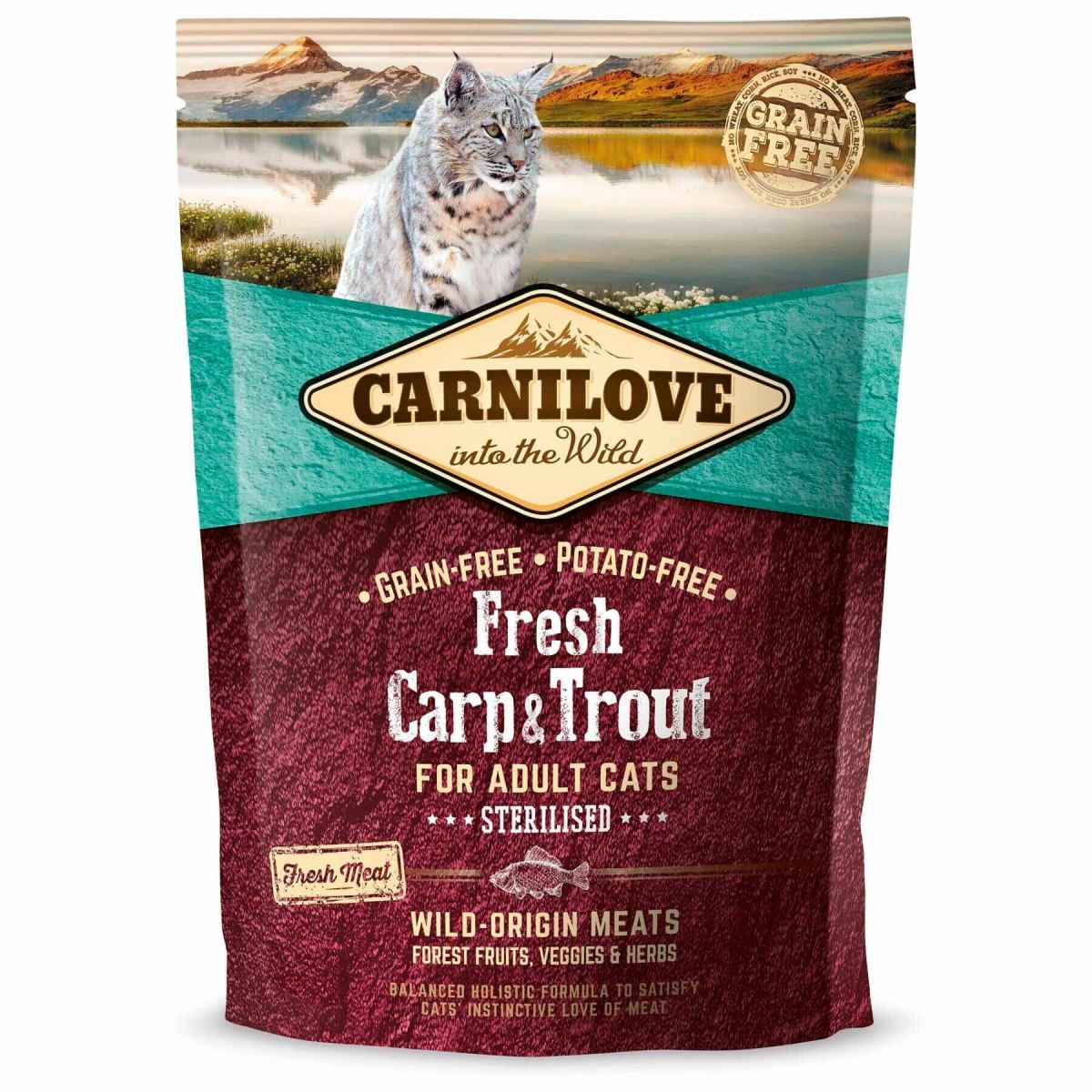 Корм для кошек стерилизованных Carnilove Fresh Carp  Trout 0.4 кг с карпом и форелью