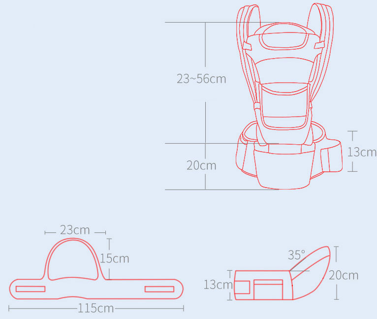 Хипсит Baby Carrier 6 в 1 и маникюрные ножницы Красный (v-11909)