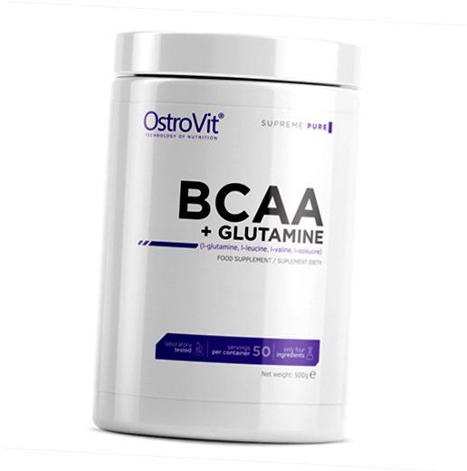 Аминокислоты ВСАА и Глютамином BCAA + glutamine Ostrovit 500г Без вкуса (28250001)