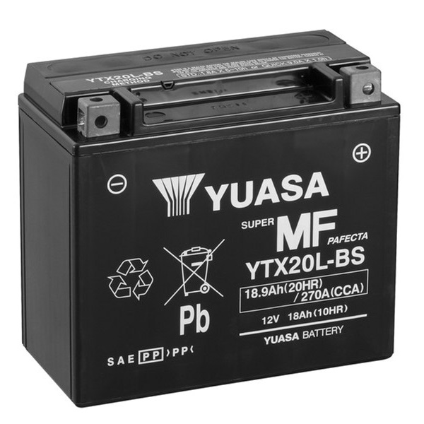 Мото аккумулятор Yuasa 18.9 Ah/12V MF VRLA Battery (сухозаряжений) (YTX20L-BS)