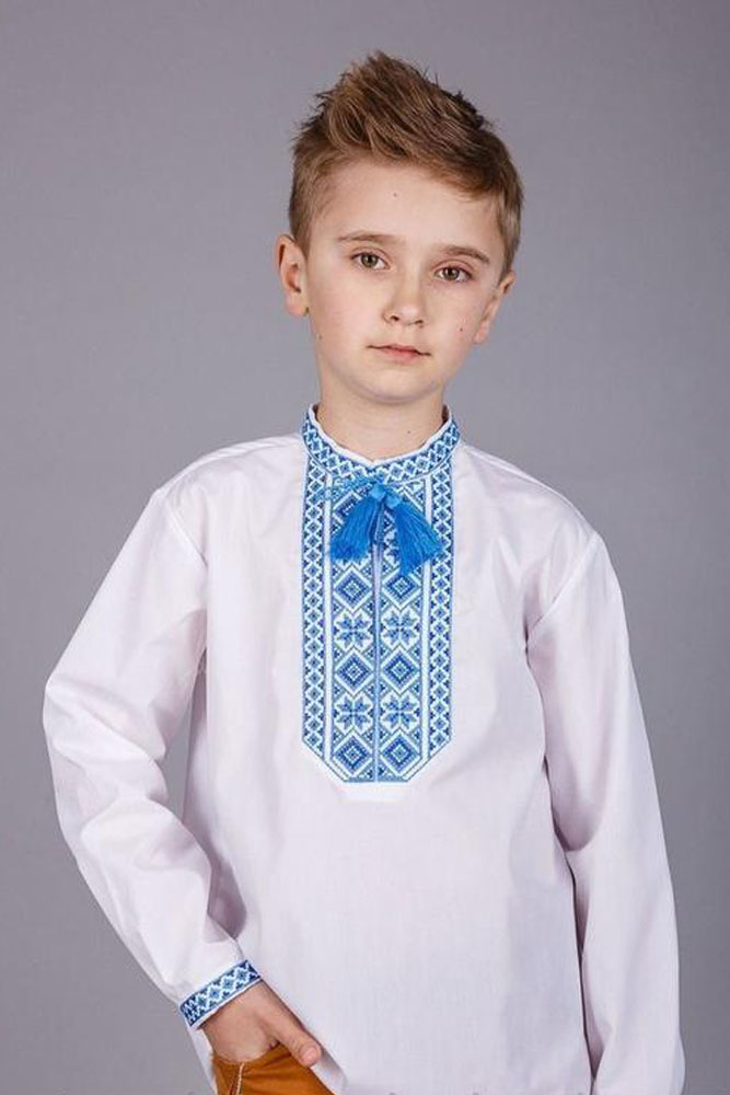 Вышиванка на мальчика Козачок 128 Синий ЦБ-00117558 (SKT000523557)