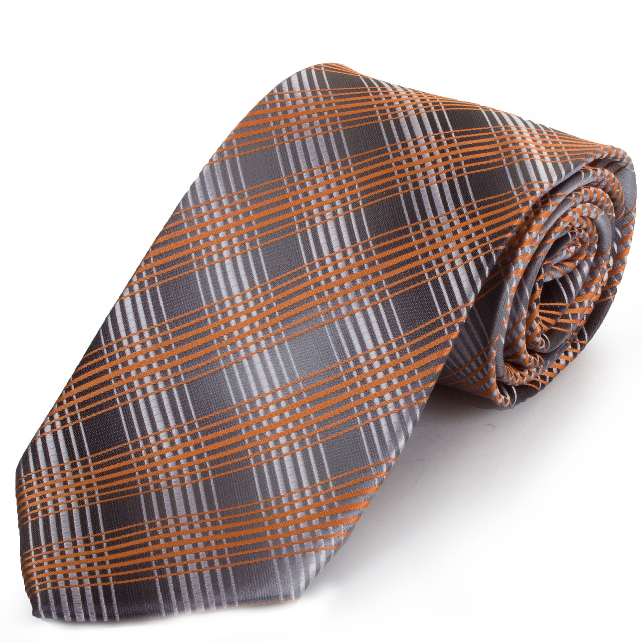 Краватка поліестерова стандарт Schönau-93 Сіро-помаранчевий