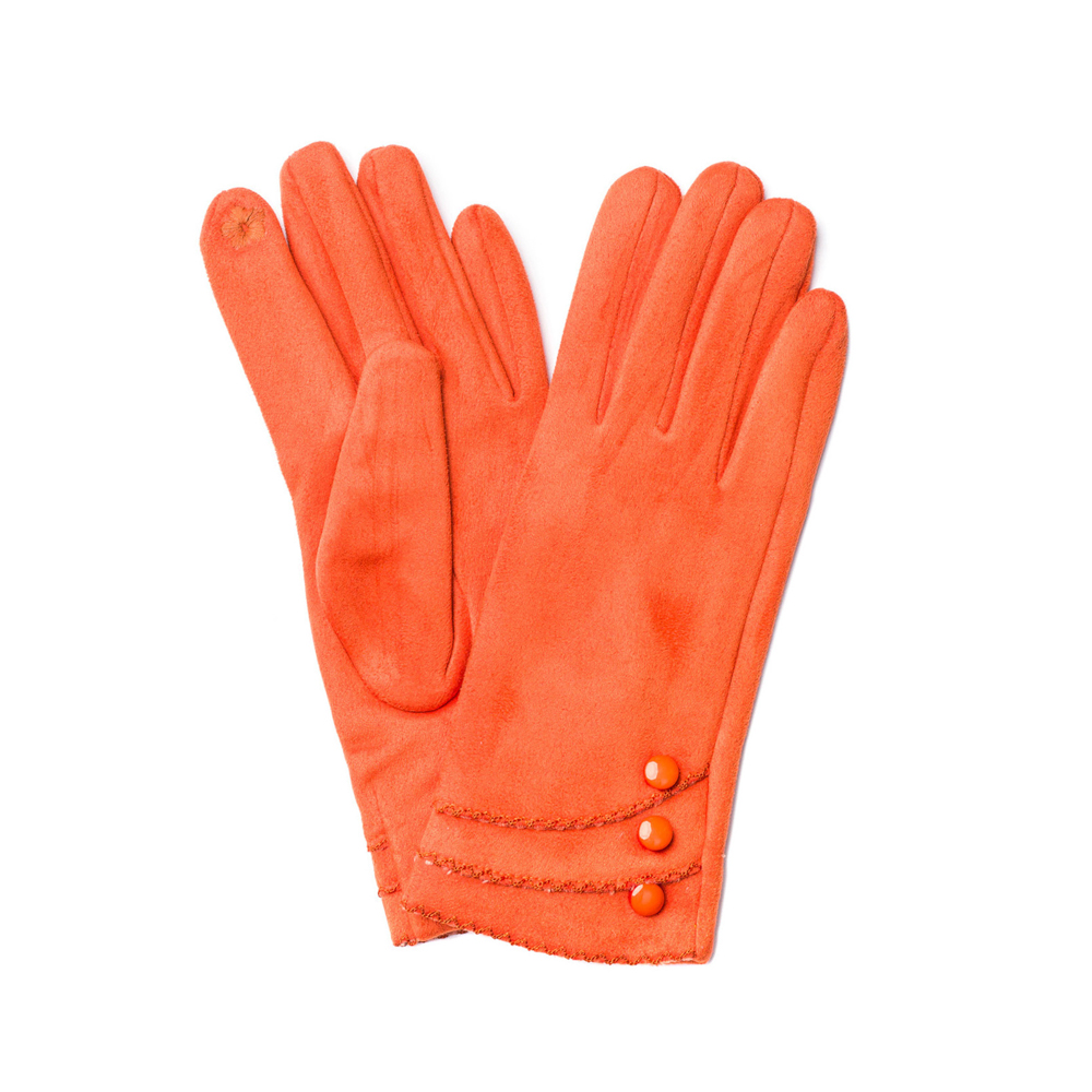 Перчатки LuckyLOOK женские экозамш Smart Touch 688-521 One size Оранжевый