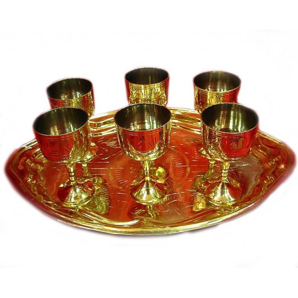 Рюмки бронзовые Darshan Желтые (н-р 6шт./80мл.) (44110)
