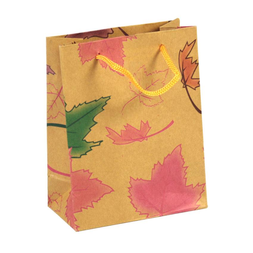 Сумочка подарочная Gift Bag Velcro Осень 14х11.5х6 см Коричневый (16987)