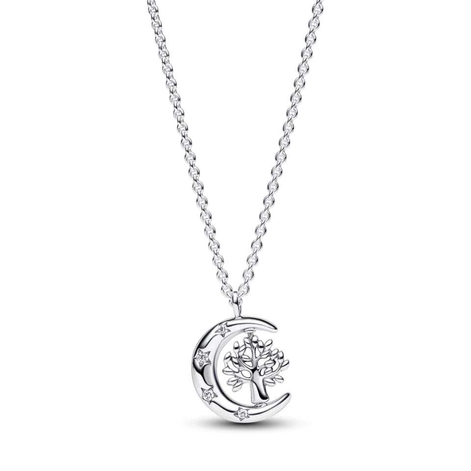 Серебряное колье No Brand Луна и вращающееся дерево жизни 392992C01