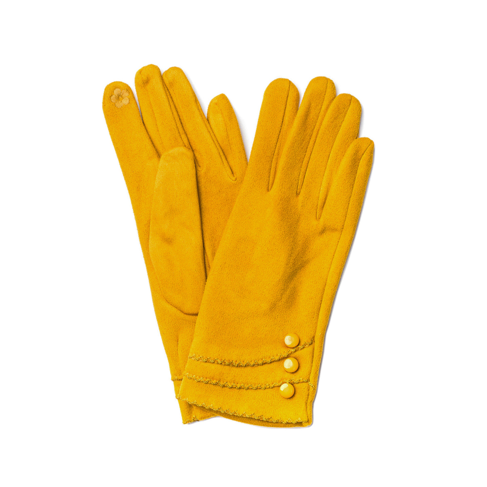 Перчатки LuckyLOOK женские экозамш Smart Touch 688-538 One size Желтый